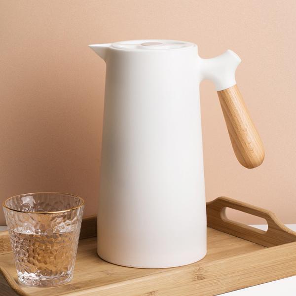 Großhandel B2B Wasserkessel Kanne mit Glaseinsatz Teekessel 1Lweiß
